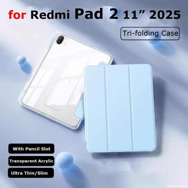 

HD Acrylic Tablet Case for Xiaomi Redmi Pad 2 4G 11 2025 mini Pad 7 6 5 Pro 11 SE 11 8.7 K Pad 8.8 " Transparent Stand Cover