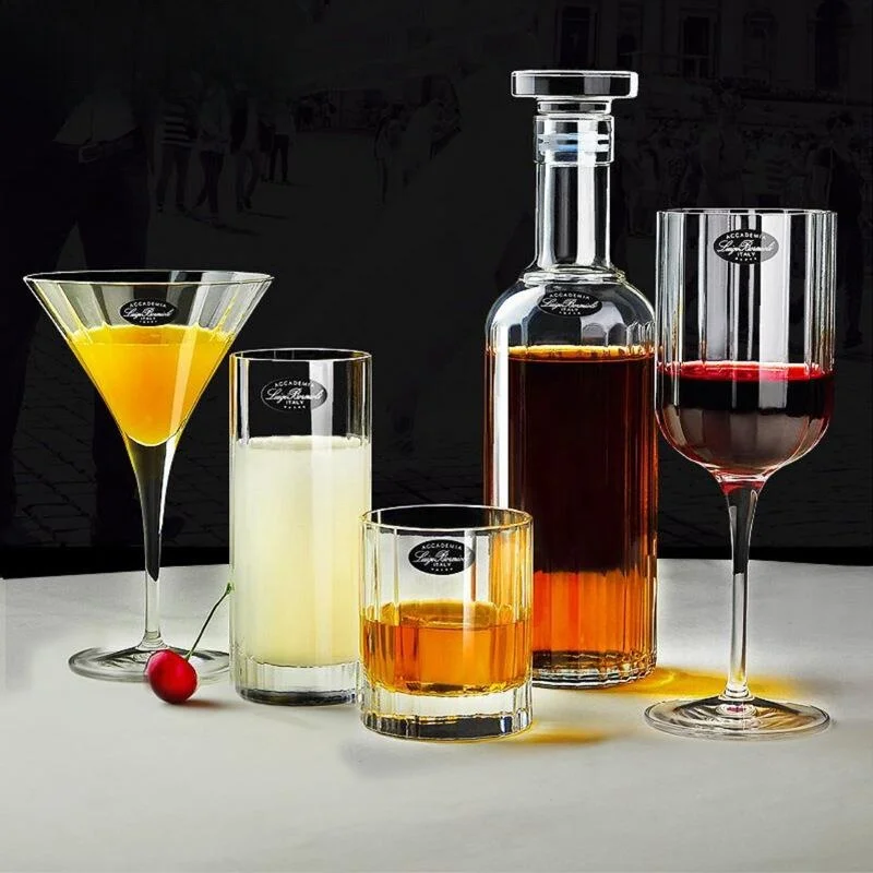 

Louis Pohl Highball Red Wine Glass Crystal Glass Stripe Creative Champagne Wine Cup Elegant Long Stemmed Beverageware