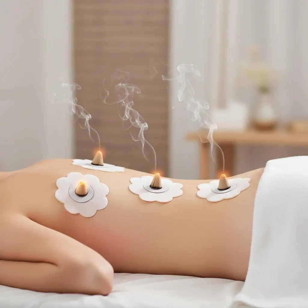 

10Pcs Moxibustion Apparatus Fixing Stickers Double-Sided Adhesive Portable Heat Insulation Sticky Patches Flower Shape