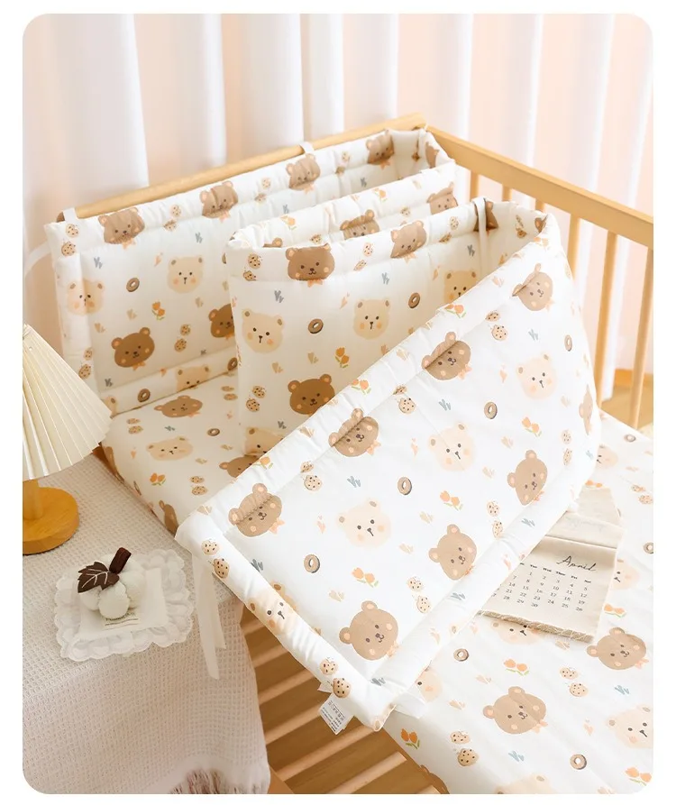 Krippe Bumpe Weiche Reine Baby Bettgitter Wrap Anti-Kollisionsstreifen für Baby Bettgitter Spleißen Bett Schutz Abdeckung Baby Bett Stoßstange – Detail 20