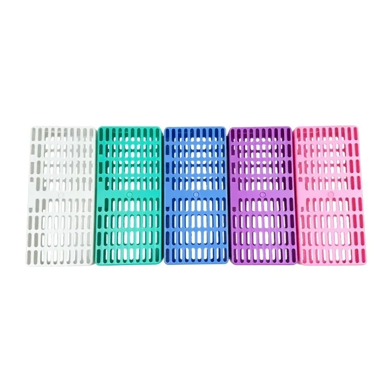5Pcs Disinfection Box For Tooth Extraction Elevators Dental Plastic Autoclave Instrument Cassette Rack Dentist Pliers Holder