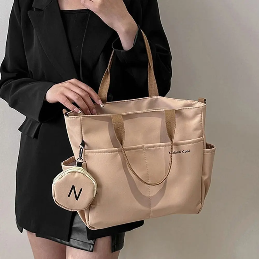 

Large Capacity Oxford Tote Bag Waterproof Wear Resistant Shoulder Bag Lightweight with Round Coin Purse Women Handbag Business