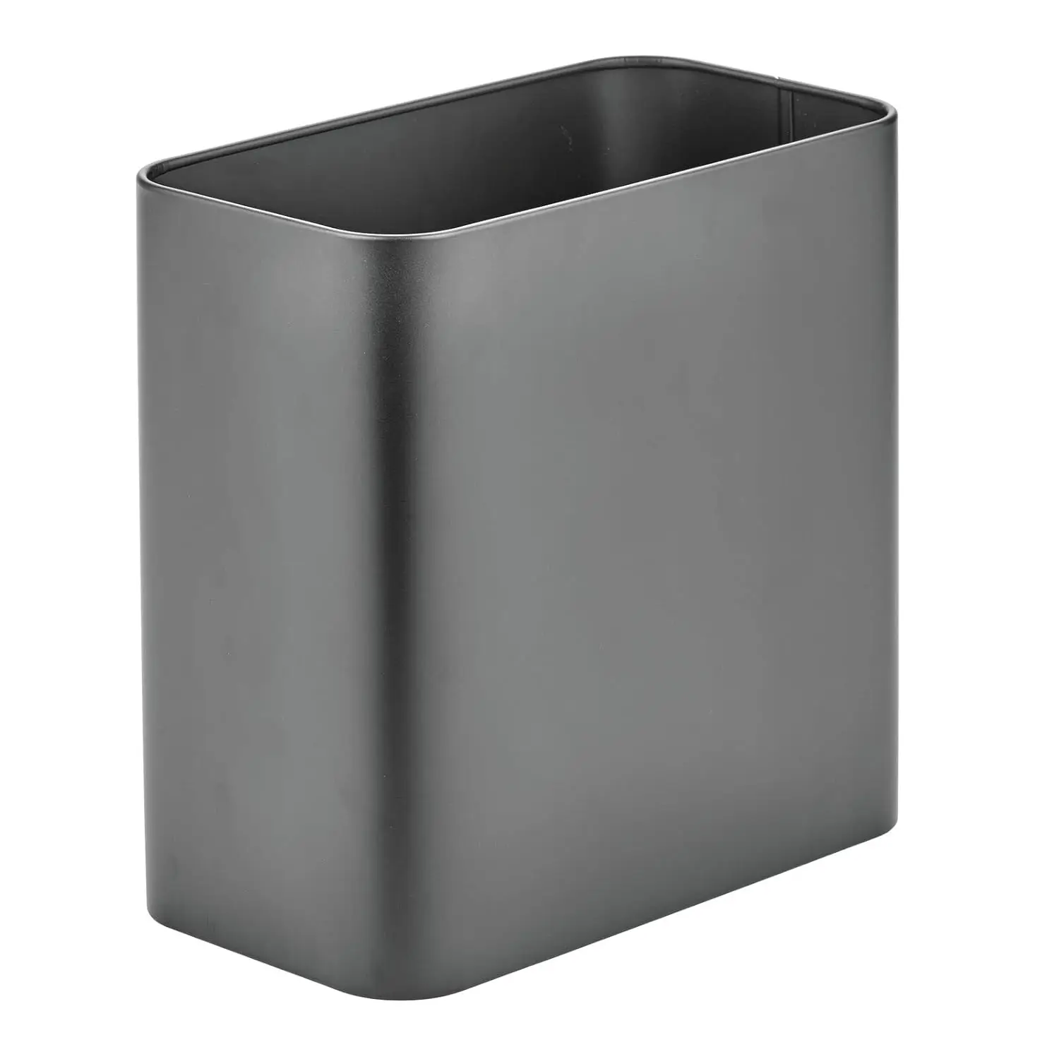 

mDesign Small Metal 2.4 Gallon/9 Liter Trash Can Wastebasket Garbage Bin for Bathroom, Slim Rubbish Waste Bin Trashcans for