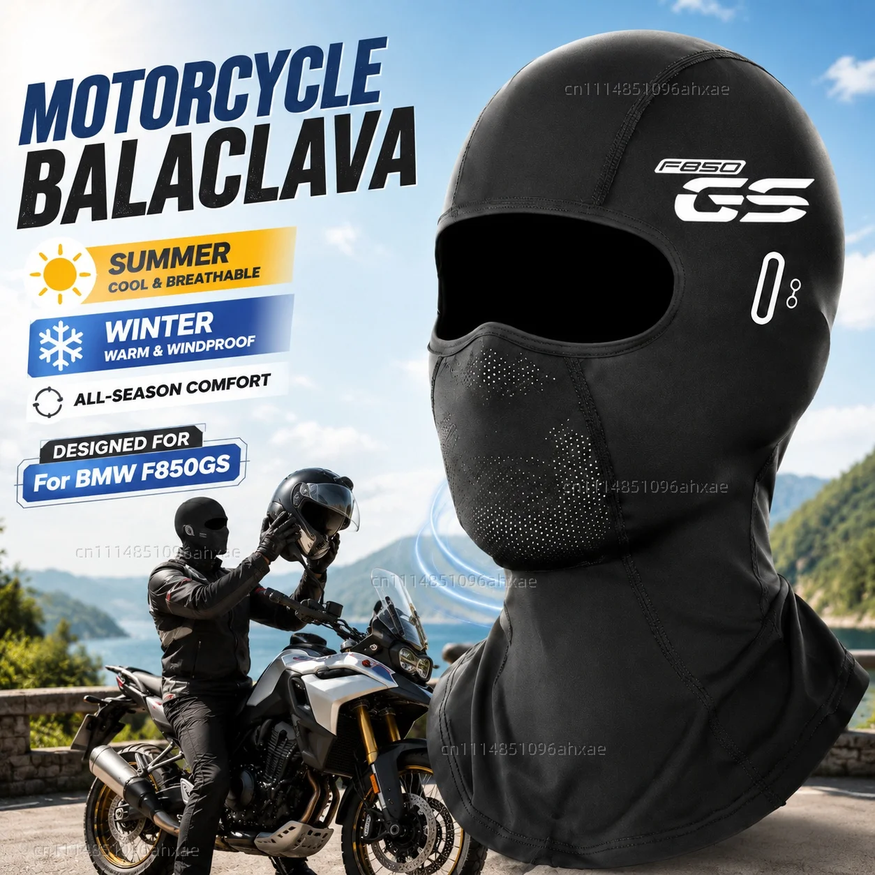 For BMW F850GS ADVENTURE F850GS 2018-2022 2019 2020 2021 Motorcycle Balaclava Summer Glasses Face Breathable Hole Winter Warm