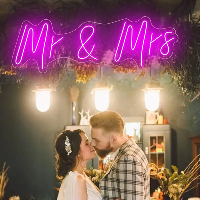 

Custom Led Mr Mrs Flexible Neon Light Sign Mariiage Wedding Decoration Bedroom Home Wall Decor Marriage Party Decorative