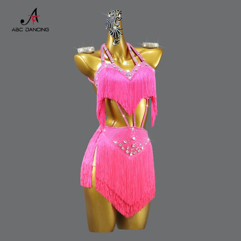 New Latin Dance Skirt Competition Sexy Cocktail Performance Dress Ball Party Female Clothes Ladies Women Line Suit Prom Costume