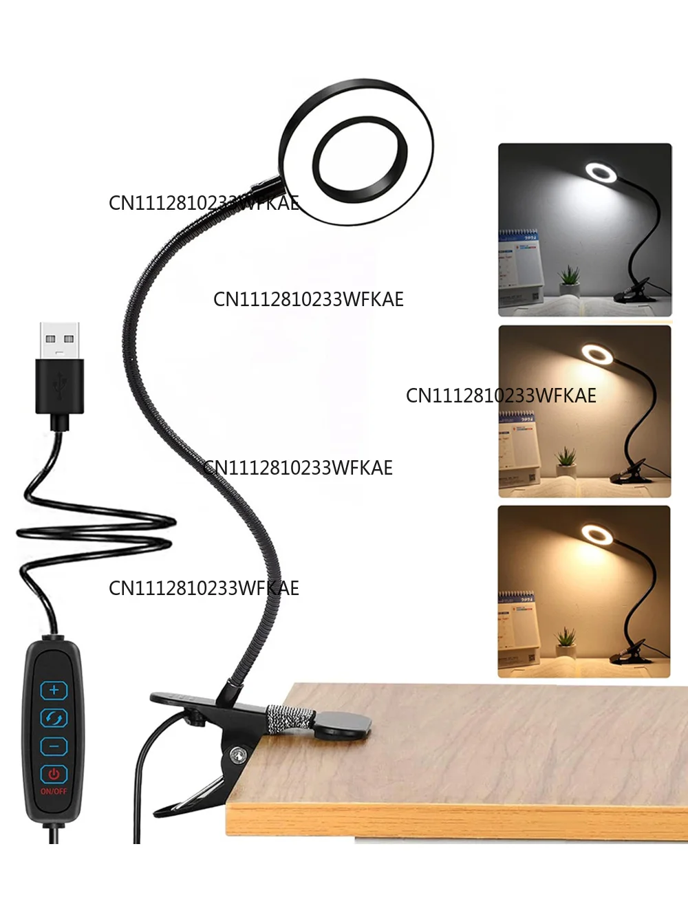 3PCS360 ° flexible 48 LED table clip lamp gooseneck reading table lamp intimate USB book clip night light