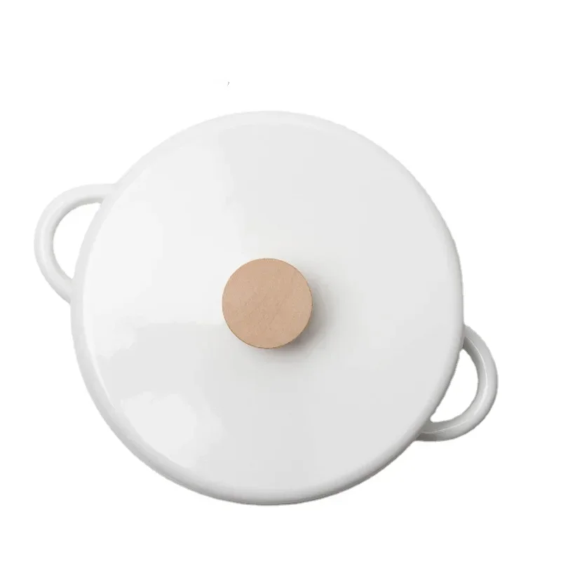 

Double Ears Soup Pot Thickened Single Handle Milk Pot Oven Induction Cooker Gas Universal Enamel Material