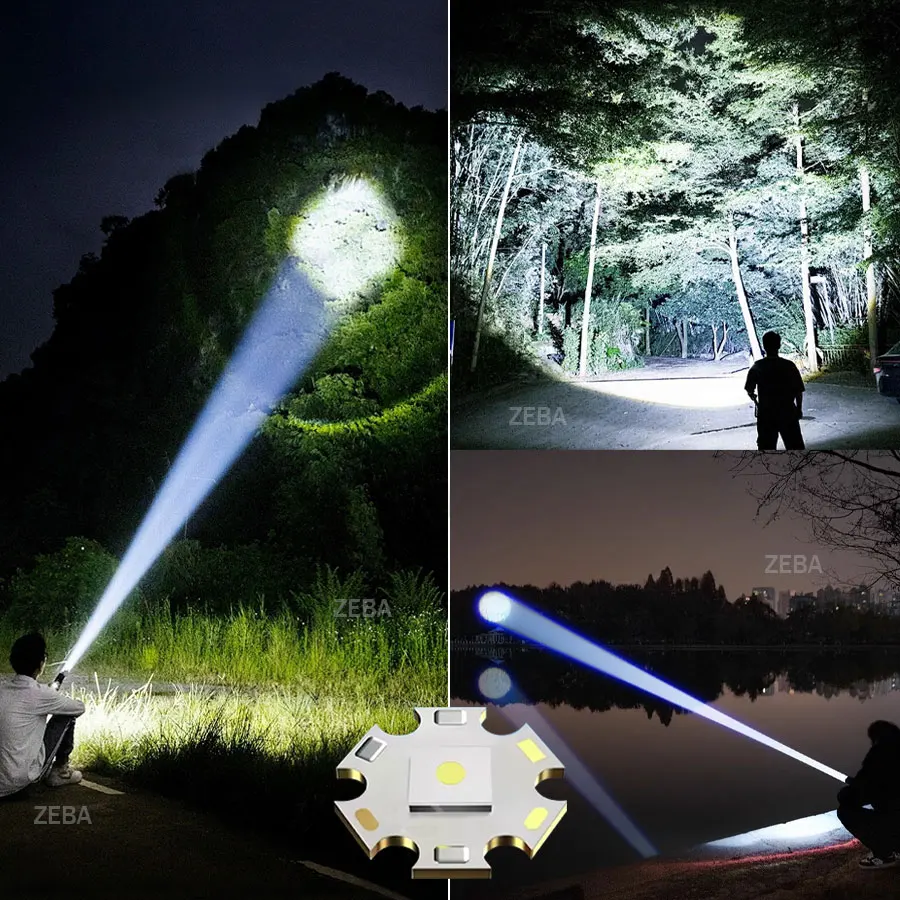 High Power 20000000LM White Laser Flashlight Fluorescent Light Rechargeable Torch Super Bright Lamp Tactical Lantern Waterproof