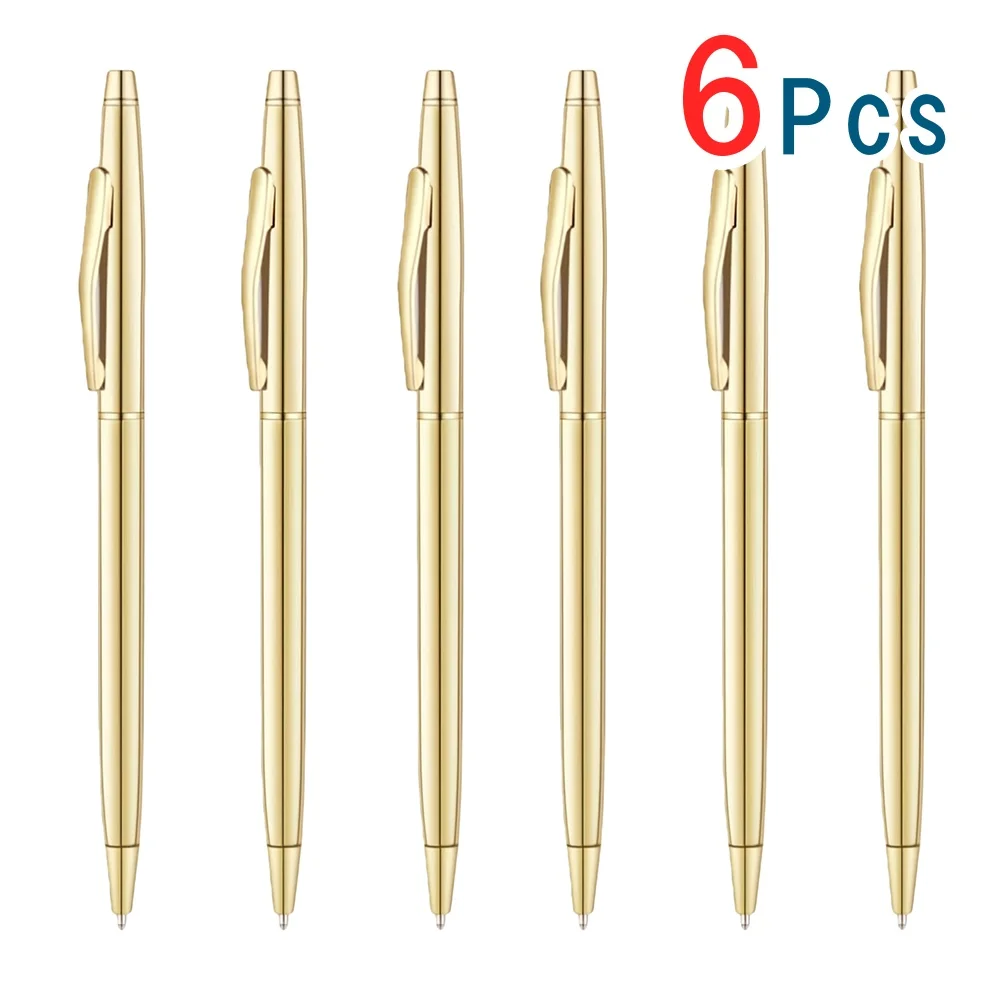 

Тонкие металлические выдвижные шариковые ручки Тонкие шариковые ручки Ручки с черными чернилами Набор металлических ручек для офиса