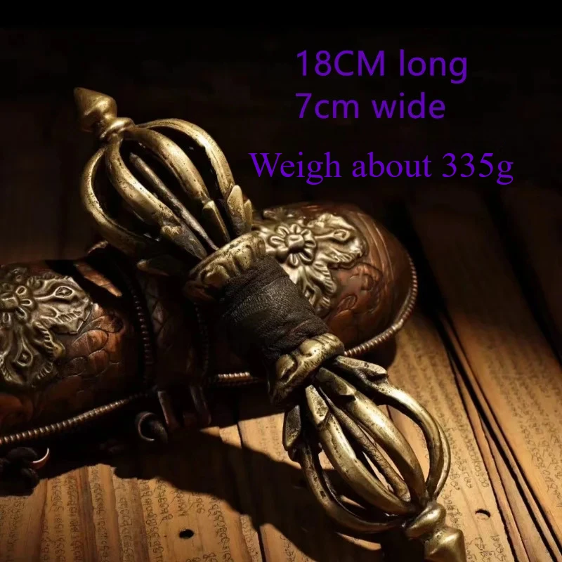 Little Fairy/Tibetan Brass Solid Seiko Tantric Nine-Strength Demon-Conquering Pestle Amulet for Exorcism in House Don't Send Box