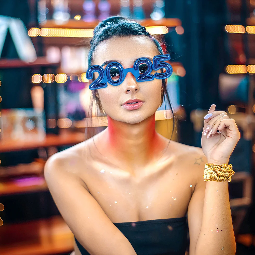 

2Pcs 2025 Party Eyewear New Year Glasses Stylish Decorative Photo Props Fun Dancing Accessory 2025 Theme Eyewear