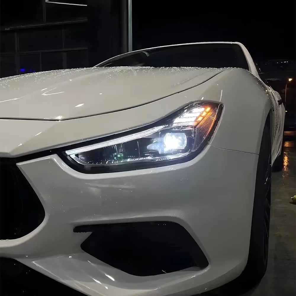 

Для Maserati Ghibli 2014-2023: Комплект передних фар с LED-проекторами, Plug and Play, аксессуары для автомобиля