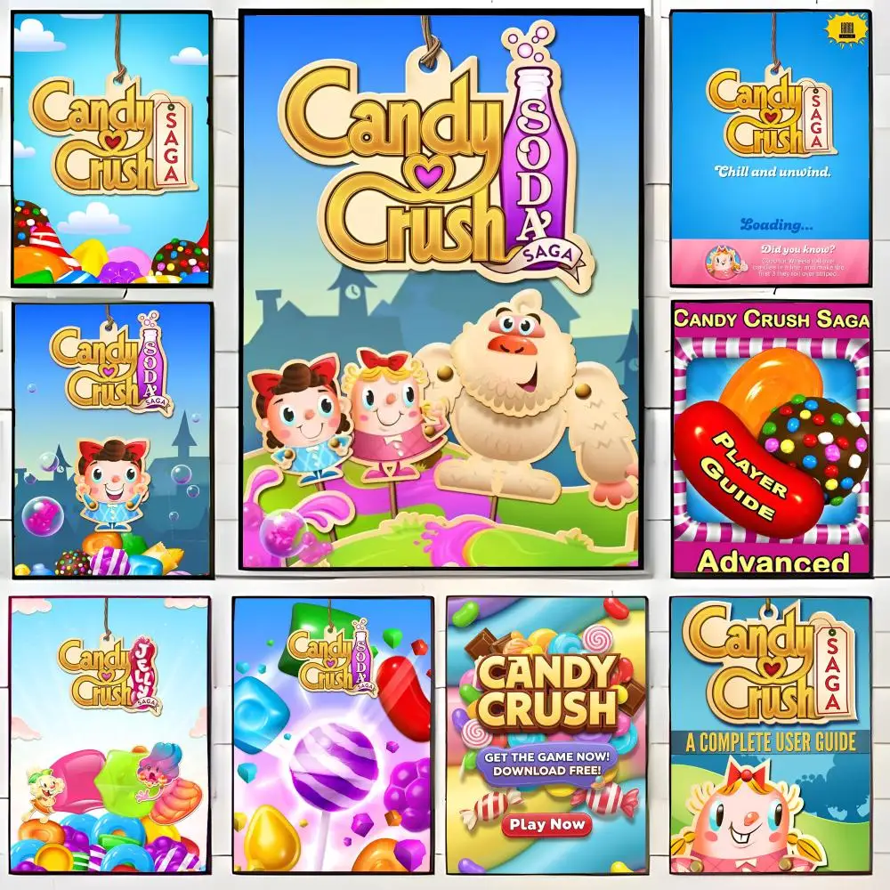 Hot Addictive Casual Global Game C-Candy C-Crush Saga Poster, Wandkunstdruck, Poster, dekoratives Wandbild, Heimdekoration, Geschenk, ungerahmt
