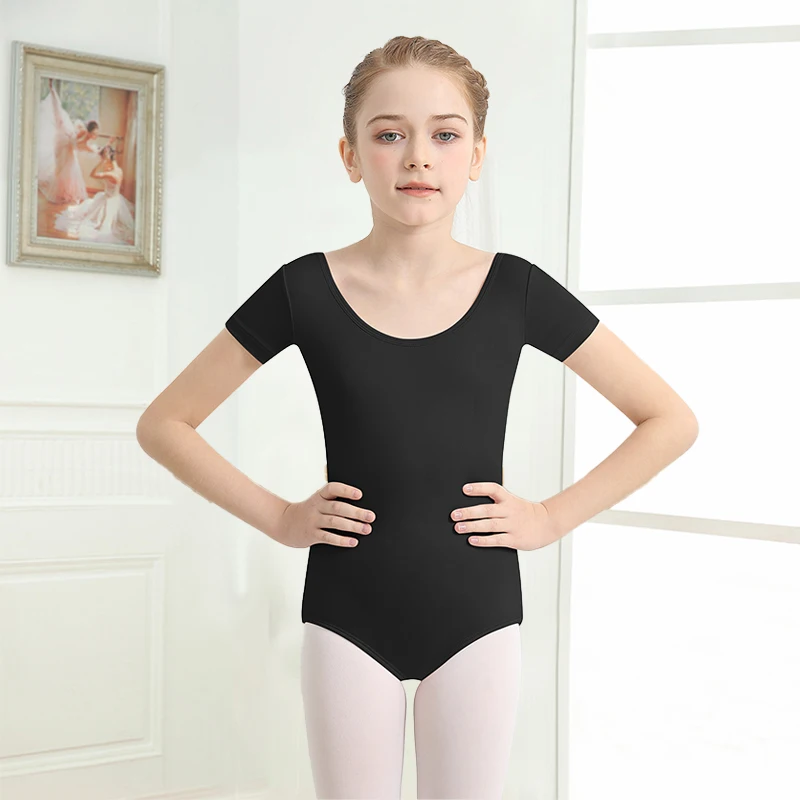 ﻿   여아용 반팔 발레 레오타드, 유아용 긴팔 등 리본 댄스 드레스 (아동 무대 의상)