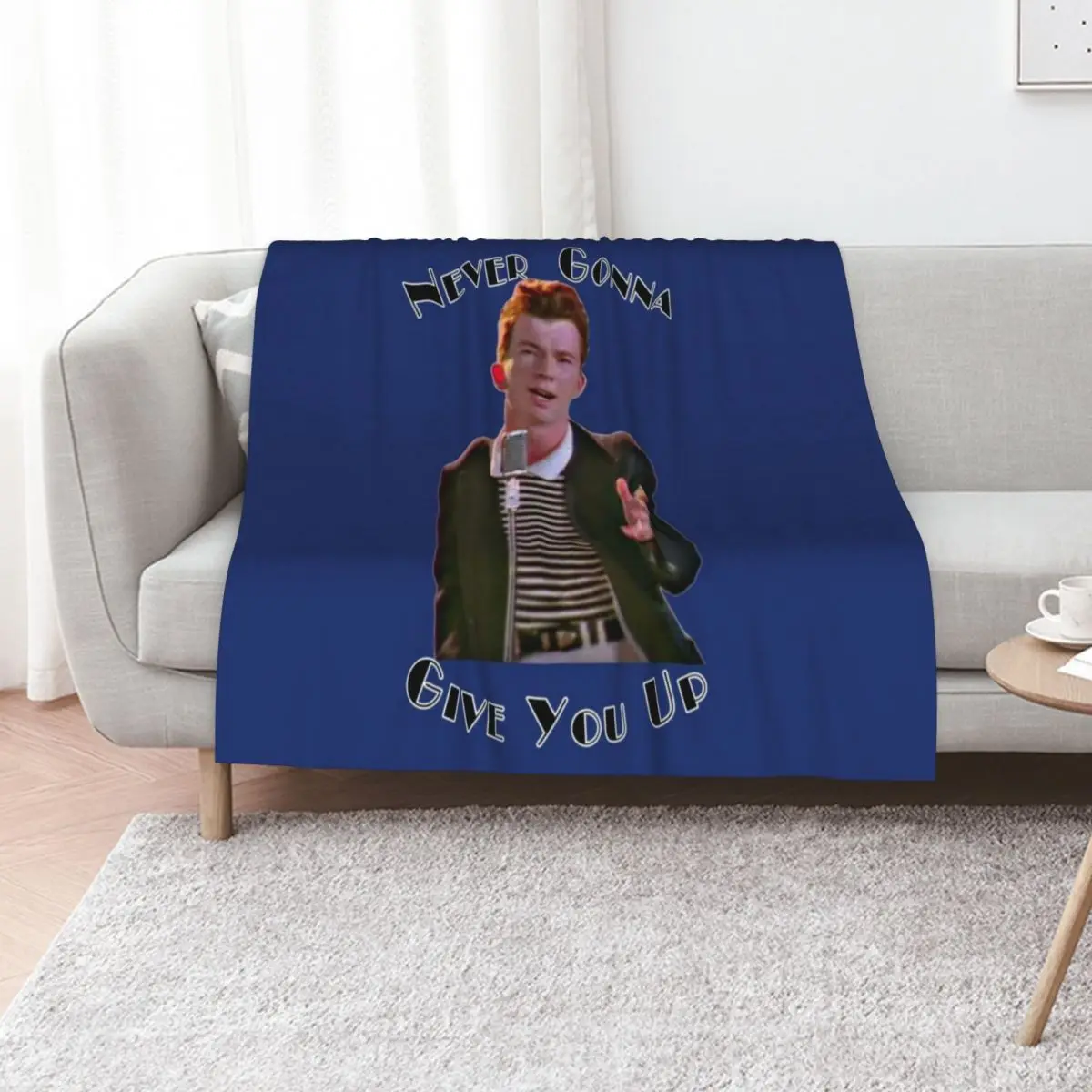 

Never Gonna Give You Up Rickroll - Rick Astley Throw Blanket Large Furry blankets ands valentine gift ideas Blankets