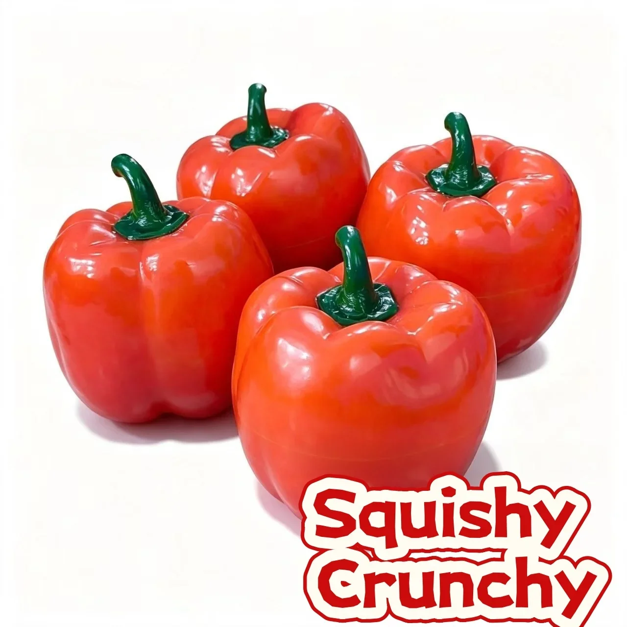 New Stress Relief Toy Crunchy Squishy Chili Crispy Sound Bell Pepper Stress Ball Blocks Filled for Friend Xmas Gift
