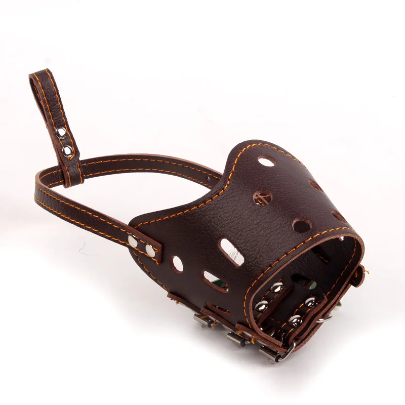 

Pet dog mouth cover PU leather dog mask mouth cover anti-bite and anti-barking drinking water mouth cover