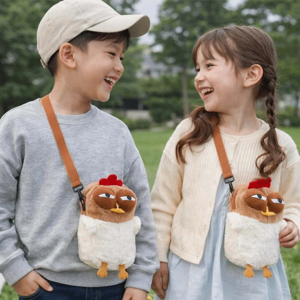 

Fur Chicken Chicken Single-shoulder Bag Kawaii Design Durable Material Chicken Shoulder Bag Cartoon Chick Novelty