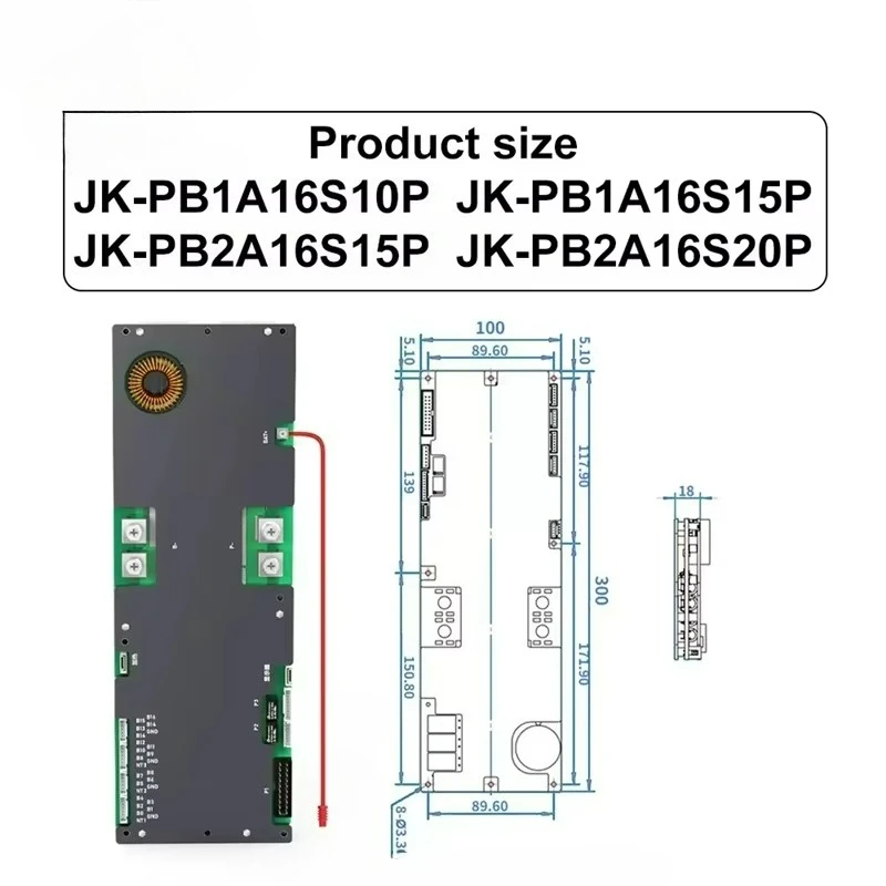 7-16S 100A 150A 200A アクティブスマートBMSバッテリー 1A 2A LCDスクリーン付き インバーター エネルギー貯蔵アクセサリー