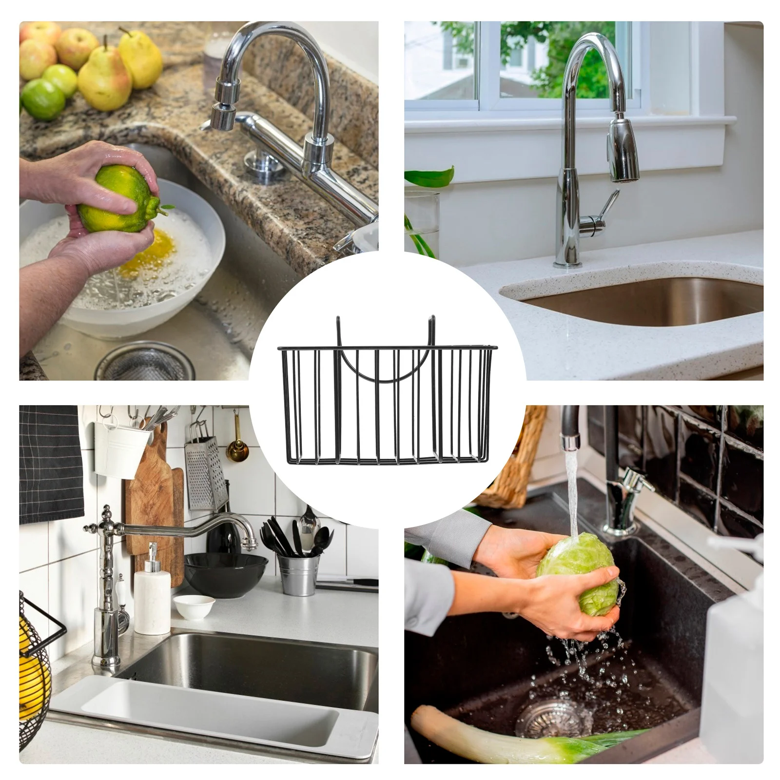 

Dish Soap Holder for Kitchen Sink Hanging Basket Draining Organizer Storage Organization