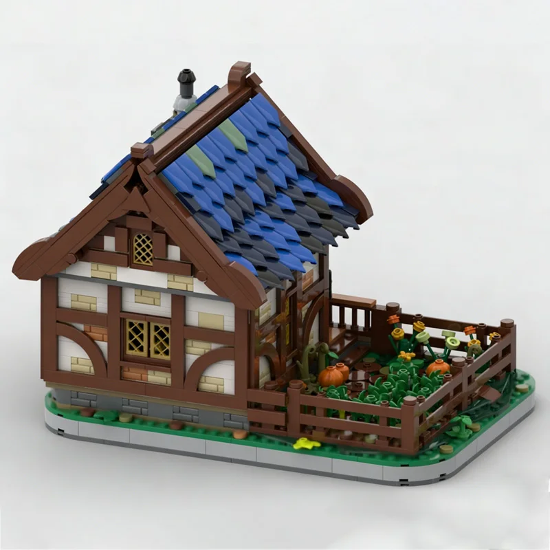 中世の城モデル MOC 組み立てブロック 田舎風レトロコテージ モジュール式テクノロジーギフト ホリデー組み立て 子供のおもちゃセット