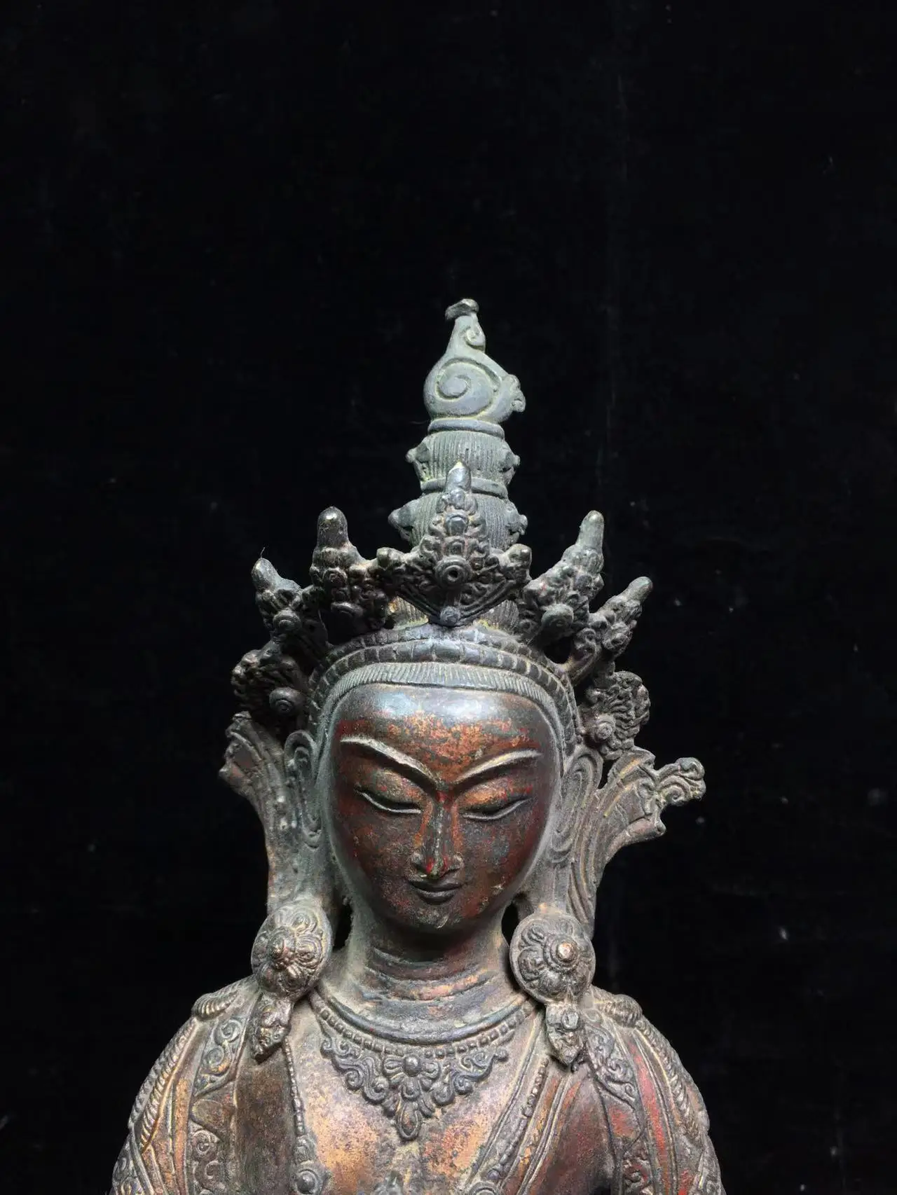 Old copper Tibetan Ling Ji buddhist Buddha statue, Free shipping