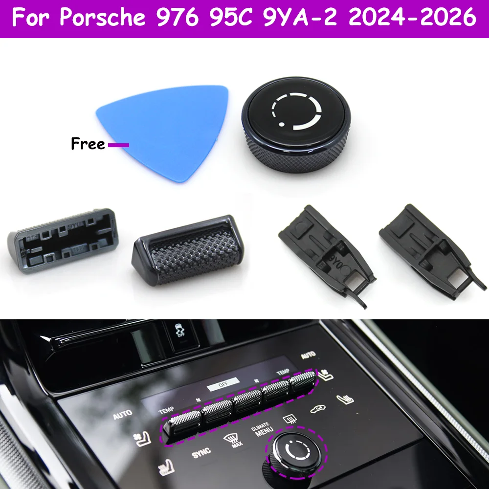 

976 95C 9YA-2 Front Audio Rotary Button Air Conditioner AC Button For Porsche Panamera Macan New Energy Cayenne 95C919610