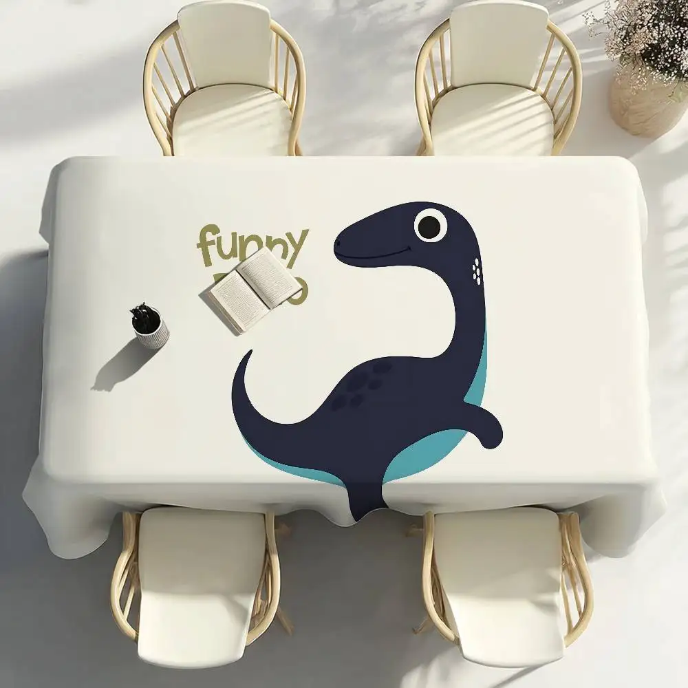 

Cute Jurassic Dinosaur Table Cloth Home Party Picnic Dining Room Kitchen Patios Stain-Proof Polyester Table Cloth