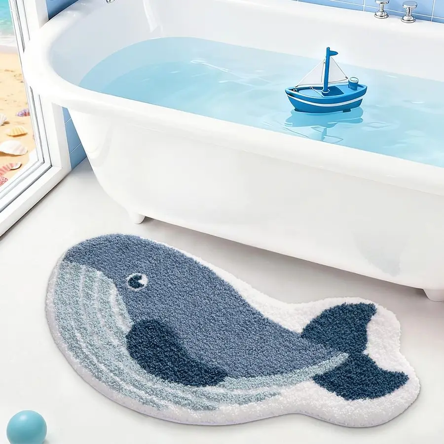 

Милые коврики для ванной с животными, плюшевые впитывающие коврики для ванной комнаты, моющиеся коврики с нескользящей основой, идеально подходят для душа, раковины, ванны.