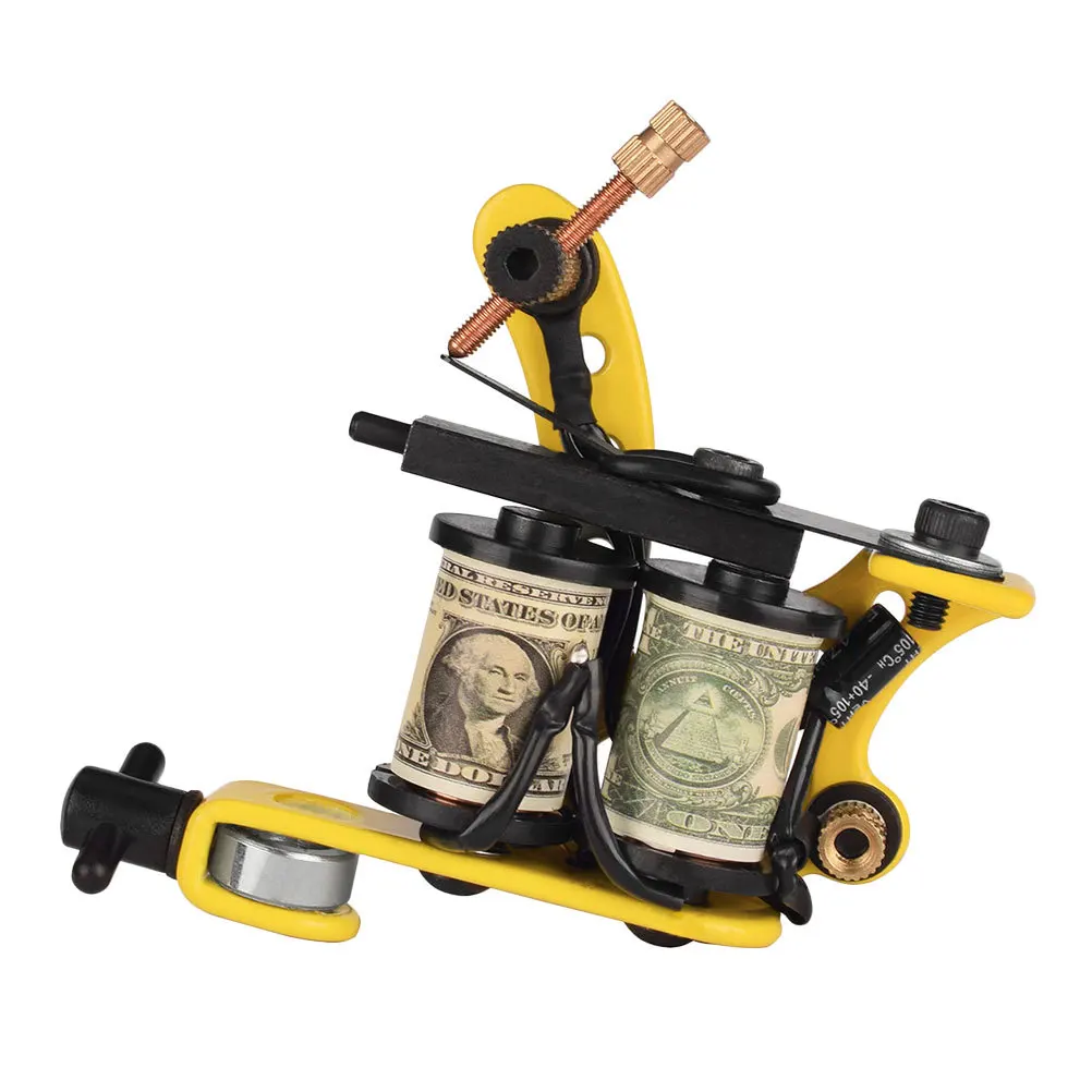 

Yellow Professional Coil Tattoos Machine Superior Materials Durable Practical Coil Machine Precisely Wound Copper Wire Tattooing