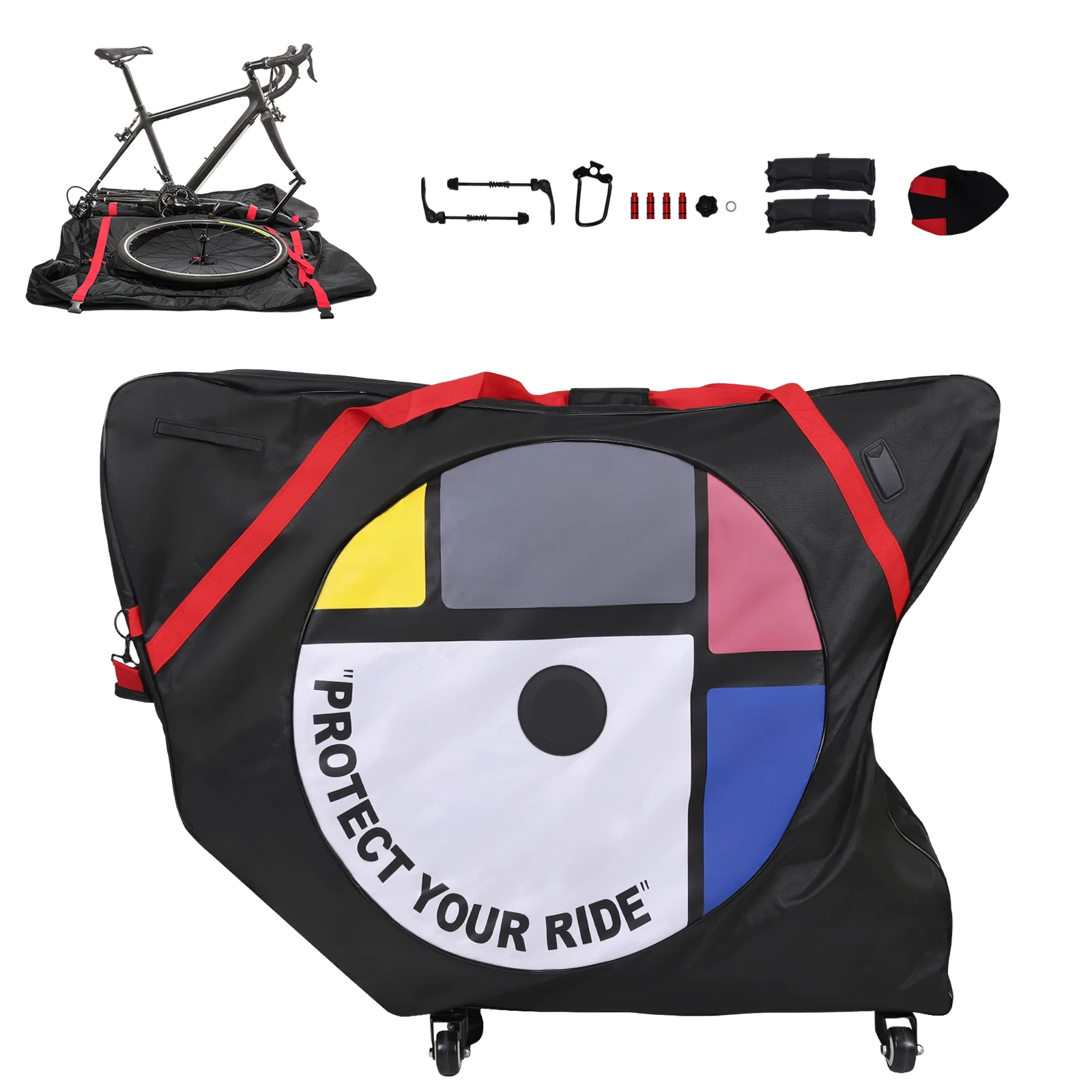 

Сумка для велосипеда из ткани Оксфорд 1680D, портативная складная сумка для перевозки и упаковки велосипедов, для горных, шоссейных и электровелосипедов