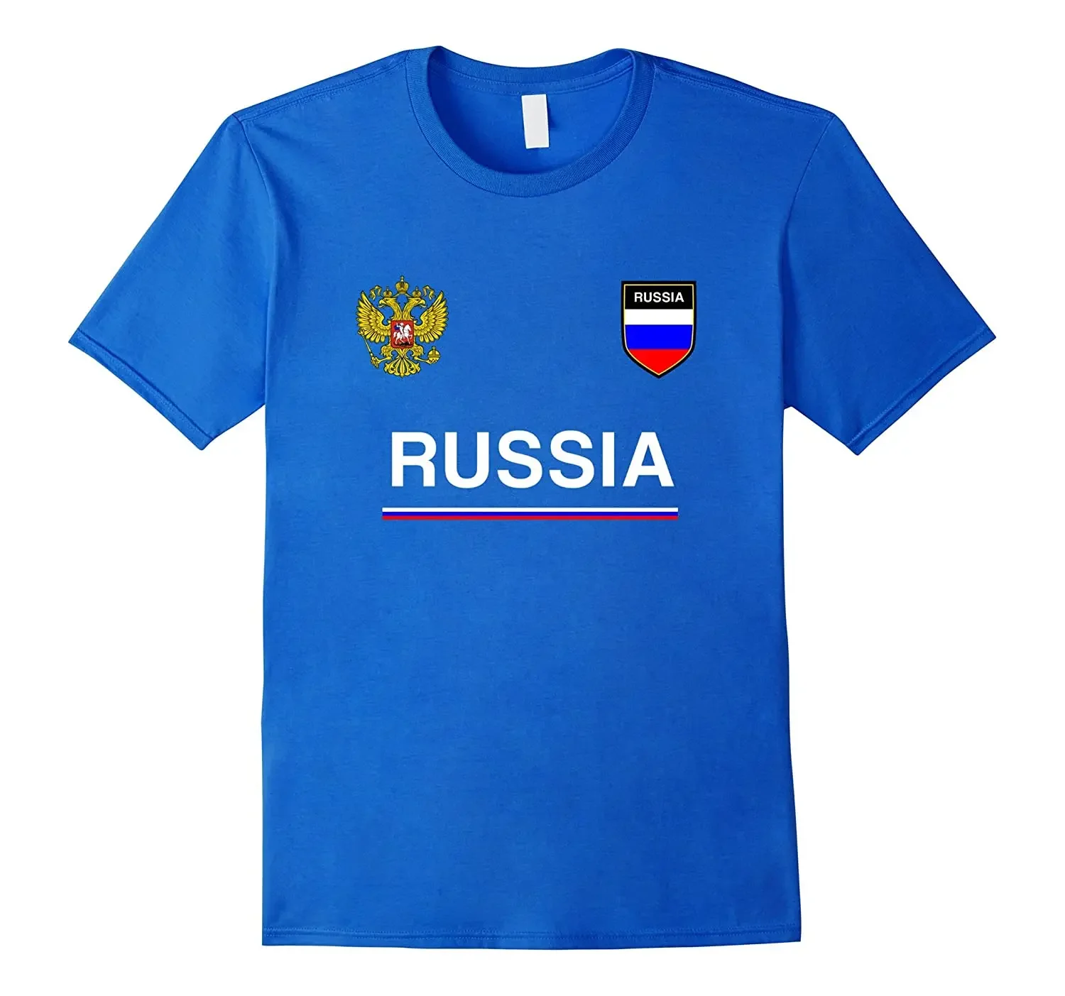 . Summer Cotton Short Sleeve O-Neck Mens T Shirt New S-5XL Russia Soccer Russian Flag Football Jersey T-Shirt   Hot Sale