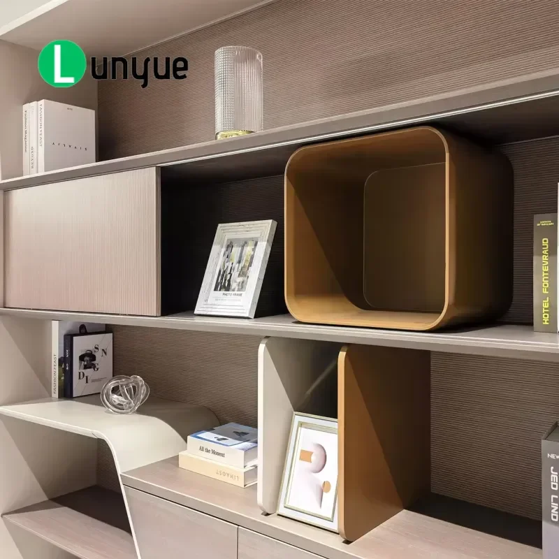 Modern Wooden MDF Bookshelf File Cabinet Decorative Storage Box for CEO Office Home Study Furniture Organization Display