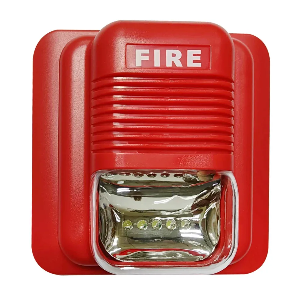 100dB Siren LED Strobe Light Fire Safety Bright Visual Cue Compact Size Fire-proof ABS Material For Hotels For Offices