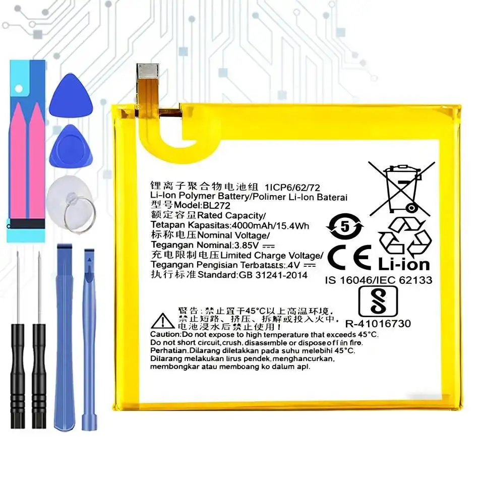 

Mobile Phone Battery 3000-4000Mah For Lenovo K6 Dual K33a42 K33a48 K33b36 K33b37 Note Power X910 Vibe Z Plus BL273 BL270 BL216