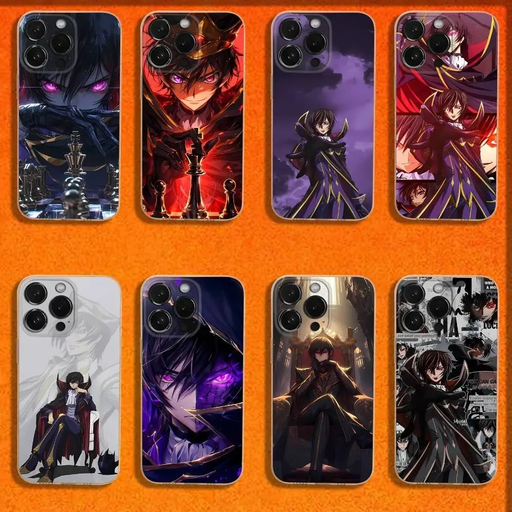 

Code G-Geass Zero Anime Phone Case For iPhone 16,15,14,13,12,11 Plus,Pro,Max,XR,XS,Plus,E,SE4,Mini Transparent Cover
