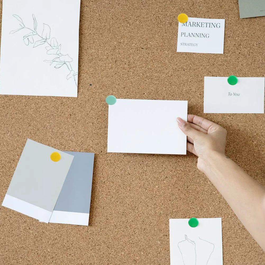 200 قطعة من دبابيس الدفع البلاستيكية الملونة ذات الرأس المستدير دبابيس عملية لتزيين المكتب والمنزل والمدرسة #3