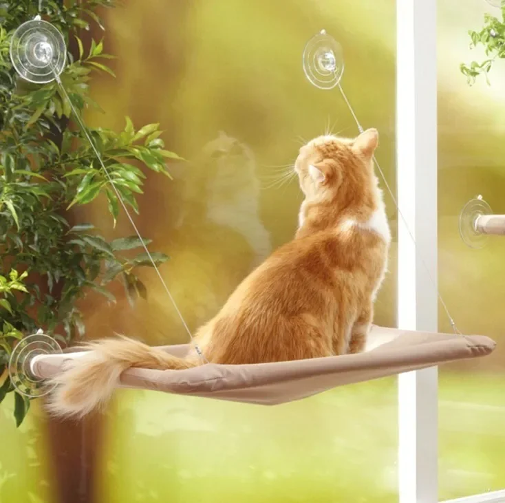 Cat Hammock Glass Balcony Windowsill Cat Climbing Frame Hanging Suction Cup Pet Sunbathing Artifact Can Bear 20 Pounds