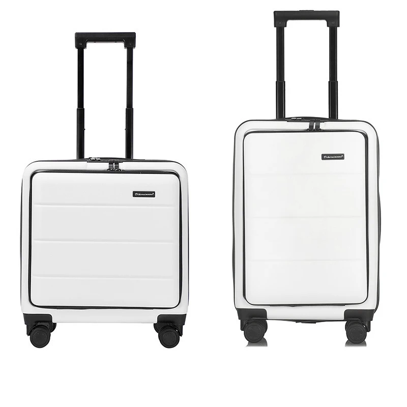 

KLQDZMS 18"20"22"24"26"28Inch ABS + PC Suitcase Front Opening Boarding Box USB Charging Trolley Case Women's Laptop Luggage