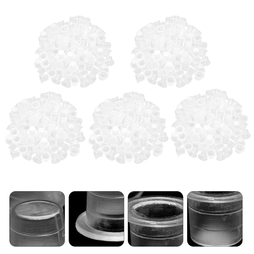 

500 Pcs Color Cup Tattoo Ink Cap Plastic Pigment Caps Accessory Storage Container Durable Easy Clean Wide Edge