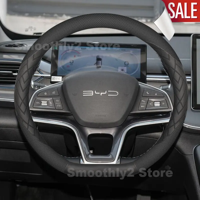 Car Leather Steering Wheel Cover For BYD SHARK 6 2026 2025 Pickup Interior Accessories