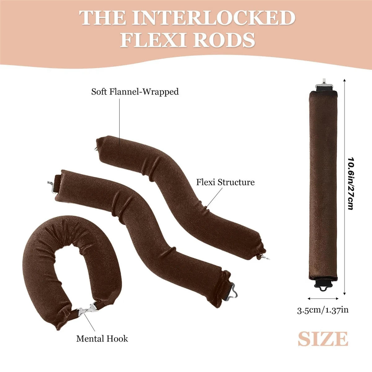 No Heat Hair Curler Overnight No Heat Curls Blowout Rod Headband for All Hair Types+Hook No Heat Curling to Sleep Pink