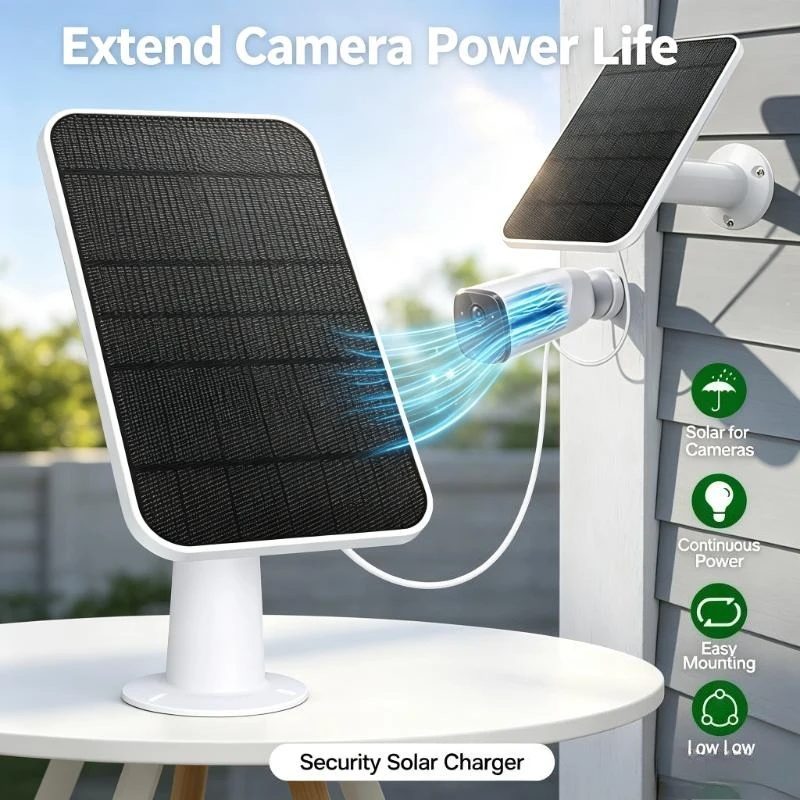 9.8ft Power Cable Solar Charging Panel Fits Eufycam 2/2Pro/2C Series For Outdoor Camera Long-Term Energy Supply
