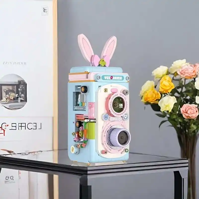 مجموعة مكعبات بناء الكاميرا الرجعية، مجموعة مكعبات بناء نموذجية، مجموعة فكرة هدية قابلة للجمع للبالغين والأولاد والبنات المراهقين #5