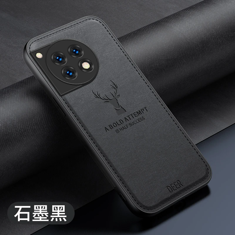 Case For Oneplus 12 12R Ace3 Cover Luxury Fabric Deer Head Phone Case For One Plus 12 R Thin Shockproof Bumper Funda