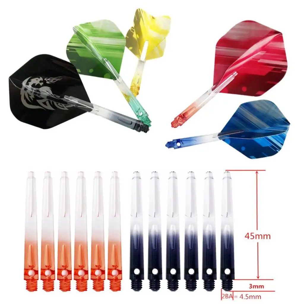 

Dart Shafts with Flights PETG Lightweight Dart Stem Tail Accessory for 2BA Thread Darts Machines