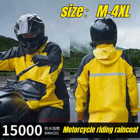 Motosiklet Sürüşü Yağmur Koruma Seti Nefes Alabilen PVC Su Geçirmez Ceket ve Pantolon Havalandırmalı Koruyucu Giyim Aksesuarları