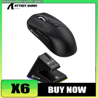 Attack Shark X6 Wireless Mouse Paw3395 Tri Mode With Charger Base E-Sports Gaming Mouse Accessory For Computer Gamer Office Gift