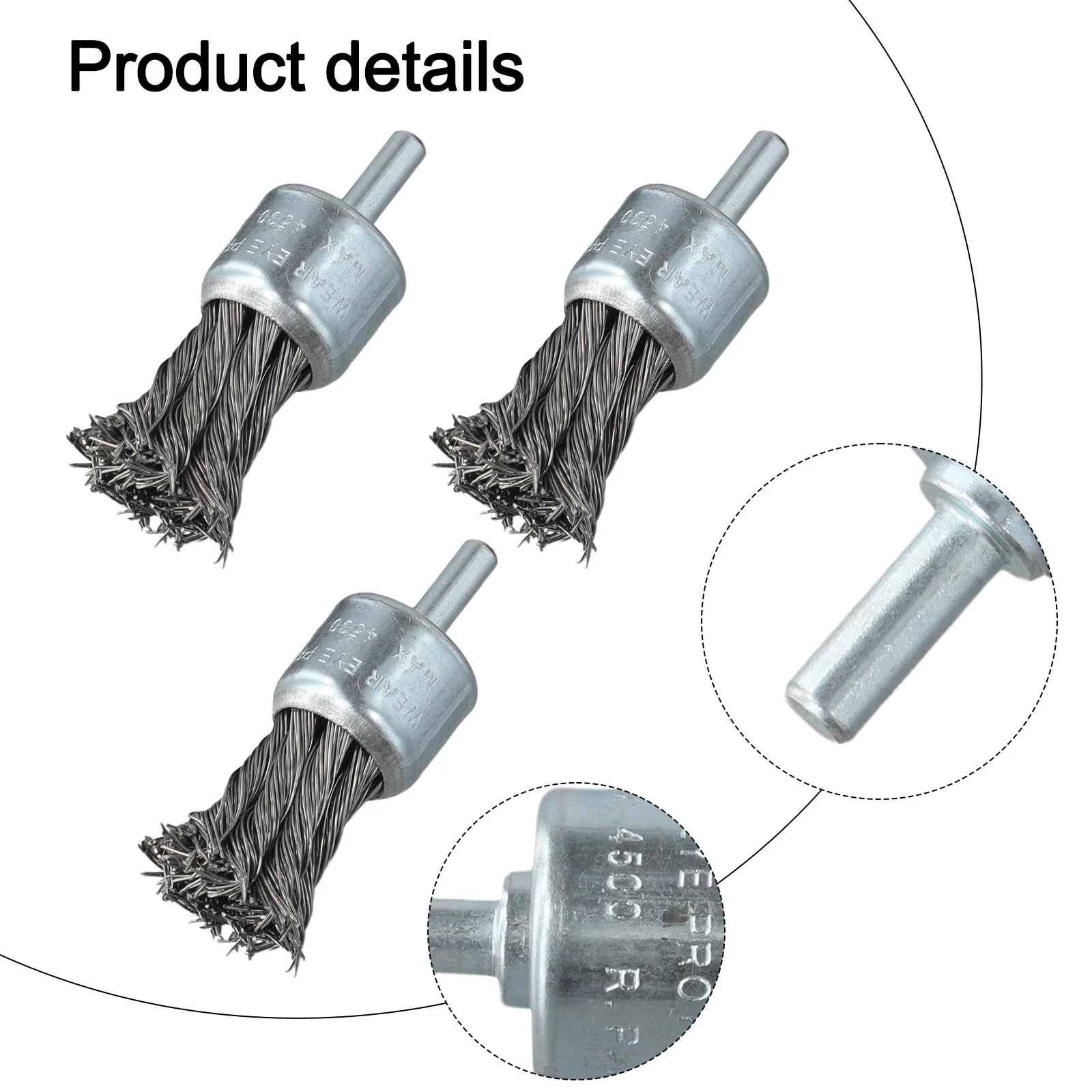 3Pcs 25mm Steel Knot Wire End Brush Cup For Die Grinder Rust Removal Cleaning Polishing Deburring Metal Working Hand Tools